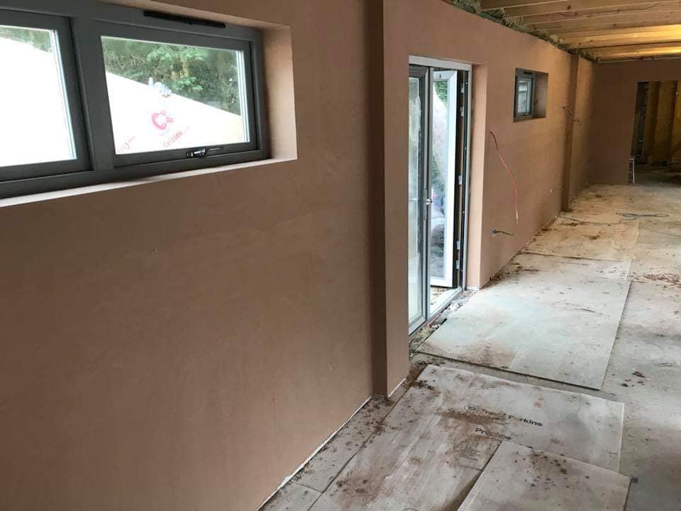Smooth plastered wall finish