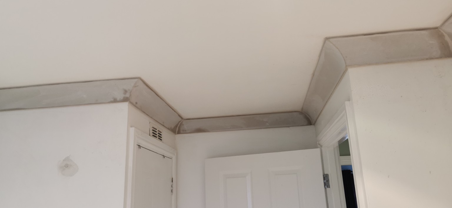 Coving fitted and finished ready for decorating in Basildon, Essex